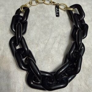 Vintage Black Chunky Chain Alisha D Necklace made in Italy.